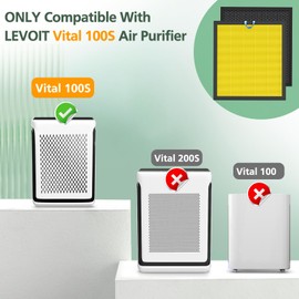 Vital 100S Pet Care Replacement Filter for LEVOIT Vital 100S Vital 100S-P Air Purifier, H13 True HEPA and High-Efficiency Activated Carbon Filter, Vital 100S-RF-PA, LRF-V102-YUS, Yellow