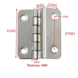 2PCS Three Fold Retro Shutter Hinge 41 * 8 * 1MM,Half-Surface Chest Hinges,Cranked Hinges for Cabinet