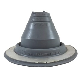 Dektite Metal Roof Pipe Flashing Boots Kit - Comes With Free Screws, Hex Bit Diver, and Pair of Nitrile Coated Gloves (#1, Gray - Round Base)