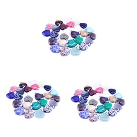 COHEALI 3sets Stone Heart Pendants Necklace for Women DIY Bead String Making Accessories 10pcs*3