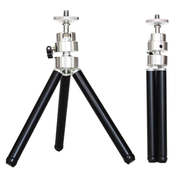 Mini Desktop Tripod with Extendable Legs for Webcams，360° Ball Head