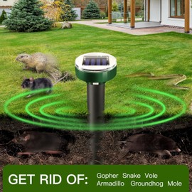 10pk Mole Repellent for Lawns Ultrasonic Solar Powered Outdoor Waterproof for Gardens Yards Moles Gophers Voles and Snakes Sonic Spikes Stakes Chaser