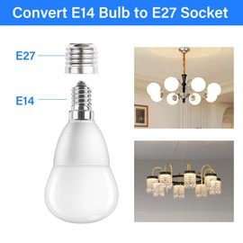 SinLoon 10 Pcs E27 to E14 Socket Adapter E27 to E14 Light Socket Extender Lamp Base Converter Adapter Light Fixtures Accessories