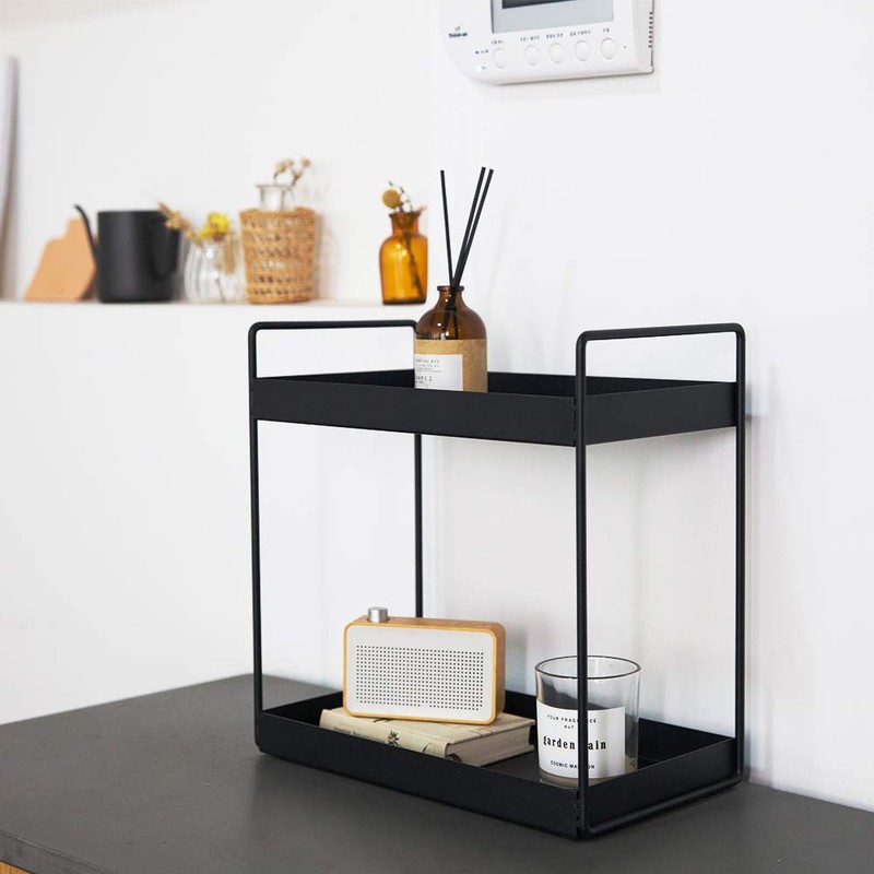 KINGBERWI 2 Tier Bathroom Counter Organizer, Standing Vanity Organizer Shelf