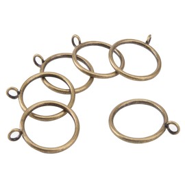 30 PCS Bronze Curtain Rings, 1.5 Inch Curtain Rings Metal Drapery Ring for Curtain Rods