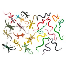 CVFRTT 12 Pieces Toy Lizards And 12 Pieces Toy Snakes, Simulated Animal Toys, Plastic Animal Toys, Animal Model Toys, Reptile Decoration