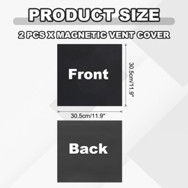 PATIKIL 11.9" x 11.9" Magnetic Vent Cover, 2 Pcs Floor Wall Air Registers Cover Magnet Vent Blocker for Home RV HVAC Fireplace Furnace, Black