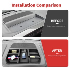 SQQP Dashboard Storage Tray Compatible with Ford F150 F-150 2021-2025, Center Console Storage Organizer Interior Accessories(Flag)