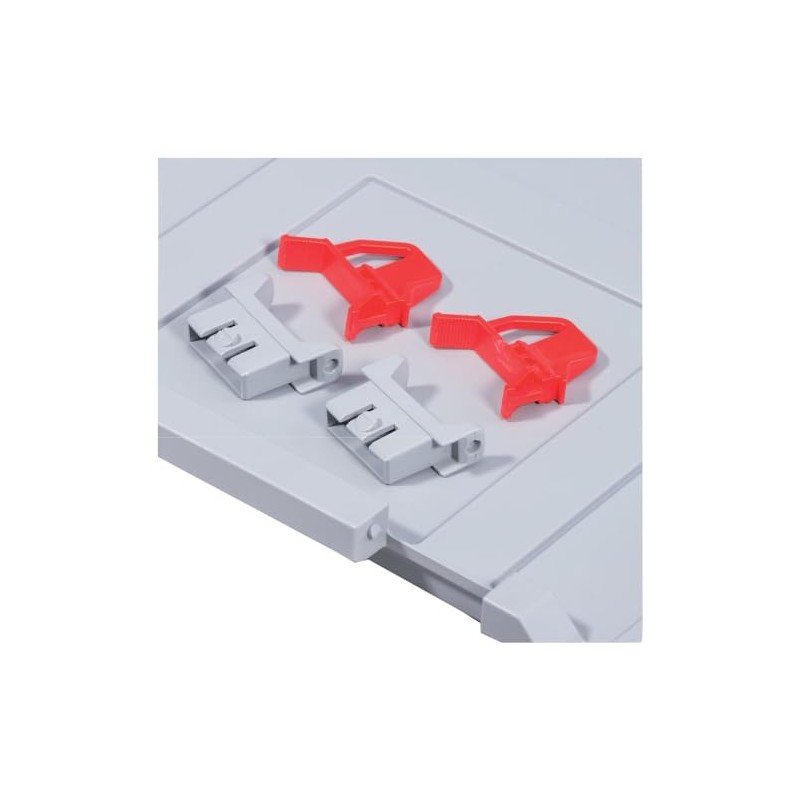 Allit 456786 Slide Snap/Hinge Lock for Eurobox, Grey/Red, Set of