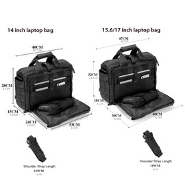 BAGZY Tactical Briefcase 14 Inch Laptop Bag Black,Tactical Messenger Bag for Men Military Bag Shoulder Bag Work Bag