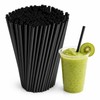 100Pcs 6x190mm Plastic Straws,Black Straws
