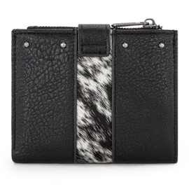 Montana West X Wrangler Cowhide Women's Wallet Small Wallet Women Bifold Wallet, Card Cases & Money Organizers RFID Wallet for Women Ladies Female with Removable ID Window