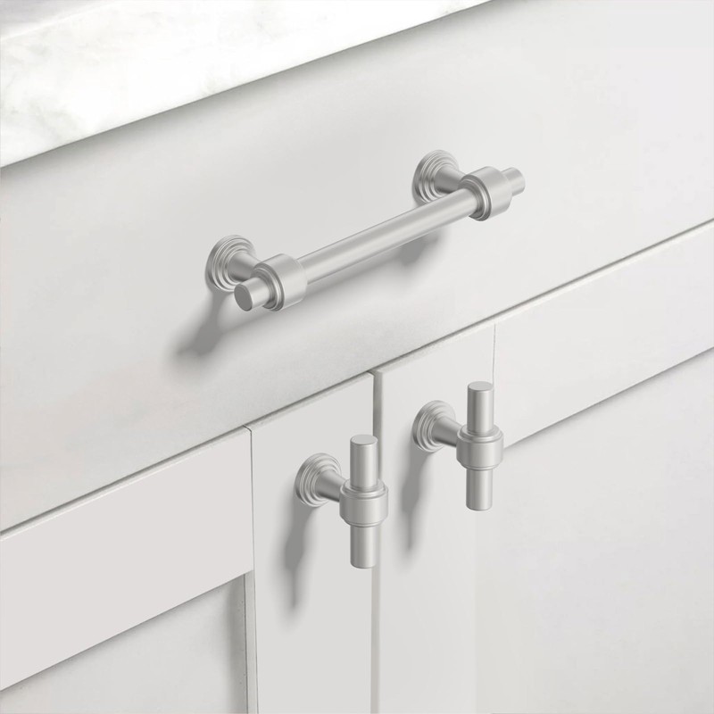 Asidrama 10 Pack Brushed Satin Nickel Kitchen Cabinet Knobs Dresser