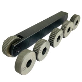 BLUEFOX TOOLS Single Wheel Knurling Tool Holder | for Knurling Operation | with Different Pattern | Gripping Product | Straight and Diagonal Shapes Knurls| 12 x 12 x 100 mm Size | 6 HSS KNURLS