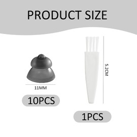 10 Stück Hörgeräte-Trommelfell Und 1 Stück Bürste, Silikon-Ohrstöpsel, Hörgeräte-Zubehör, Hörgeräte-Ersatz-Ohrstöpsel