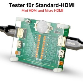 Treedix Cable Tester Board for HDMI Cable Tester Tester with 20 LED Indicators for Detection of Short Circuit / Open / Cross Connection for Standard HDMI Type A, Mini HDMI Type C, Micro HDMI Type D