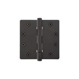 Emtek 9600 Brass Hinges (Pair) - Heavy Duty Ball Bearing - 1/4" Radius Corners - 4 1/2" x 4 1/2" - 9642519 - Flat Black (US19)