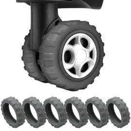 Luggage Wheel Protector Covers, 8 Pcs Off Road Suitcase Wheel Covers, Silicon Meterial Noise Reduction Anti Scratch, Suitcase Wheel Protectors (Grey)