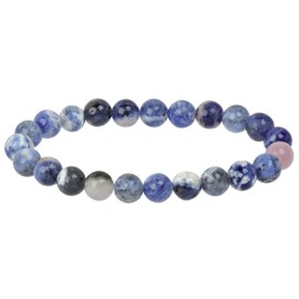 Eledoro Genuine Gemstone Beads, Chakra Bracelet, PowerBead, Stretch Bead Bracelet, 8 mm, 17 centimeters, Gemstone, Sodalite