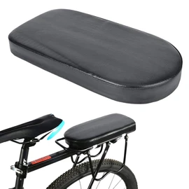 Black, Comfortable, Shockproof PU Cushion for Bicycle Rear Saddle Seat Cover, Easy Installation, Ergonomic Design, Thick Inner Sponge with Sturdy (Semicircular
