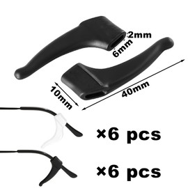 DIAONIAN 6 Pairs Eye Glasses Ear Grippers,Anchor Glasses Grip,Anti Slip Eyeglasses Ear Grips,Silicone Ear Hooks for Sunglasses,Readingglasses,Sportsglasses (Black+White)