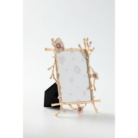 XinZhiRun Gold Frame,golden branches Textured Picture Frame,Vertical Display,Tabletop & Wall Display,Perfect for Home Decor,Commemorate Wedding and Graduation,Art,1-Pack (Gold-Pink, 4 * 6inch)