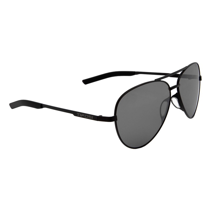 Tifosi Optics Shwae Aviator Sunglasses (Satin Black, Smoke)