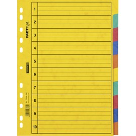 Baier Schneider & File Index File Page Dividers 10–Part Pressspankarton, blank, int with Yellow