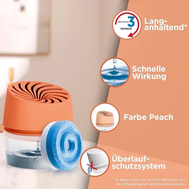 Pattex Aero 360° Compact Dehumidifier Peach Colour Collection, 1 Device