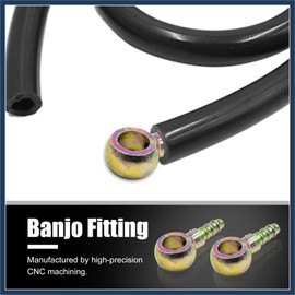 INFINAUTO Car 1/4" 6mm ID Hose Barb 12mm Banjo Fitting Fuel Line Adapter 2pcs Stylish Design
