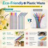 Wosyoodo 12 Pcs Metal Straws, Reusable Stainless Steel Straw Set