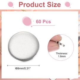 MECCANIXITY 60Pcs Stainless Steel Blank Stamping Tag Engraved Stainless Steel Round Charm Pendant for Pendant Bracelet Necklace Jewelry Making Earring,1.8x8mm