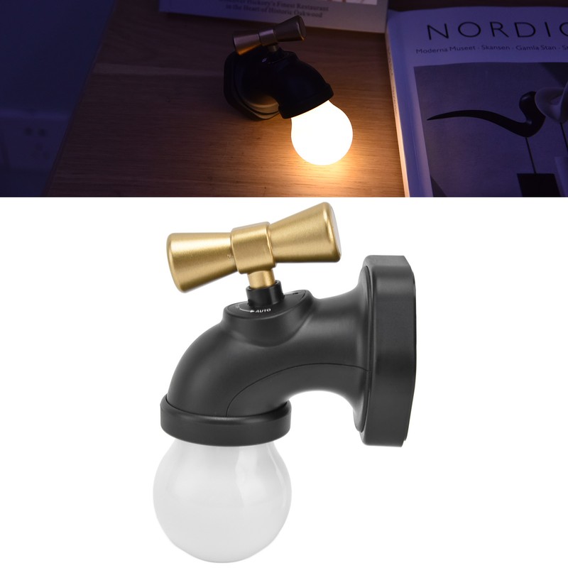 Creative LED Faucet Night Light USB Charging Voice Controlled Induction