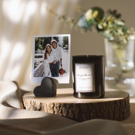 Luxury Candle Gift Set for Women – 14 OZ & 80 Hours Burning Aromatherapy Gingerbread Scented Candle, Heart Soaps, Natural Soap Bar, Incense Sticks (Ginger Bread Black)