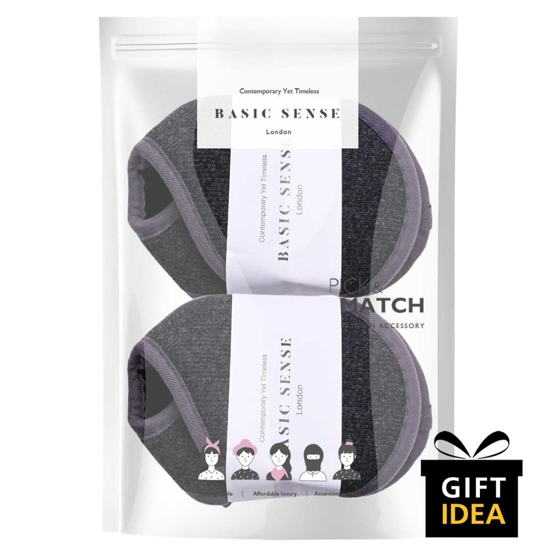 Basic Sense Winter Earmuffs, Camouflage and Ribbed Pattern Extra Wide