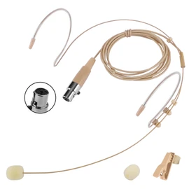 Dual Earhook Headset Microphone - Compatible with Shure Wireless Transmitter, Over-Ear TA4F Mini XLR Mic with Windscreen, Clear Sound for Lectures, Performances, Theater – Professional, Lightweight
