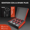 A-Premium Set of 6 (Red) Ignition Coil Pack and Iridium