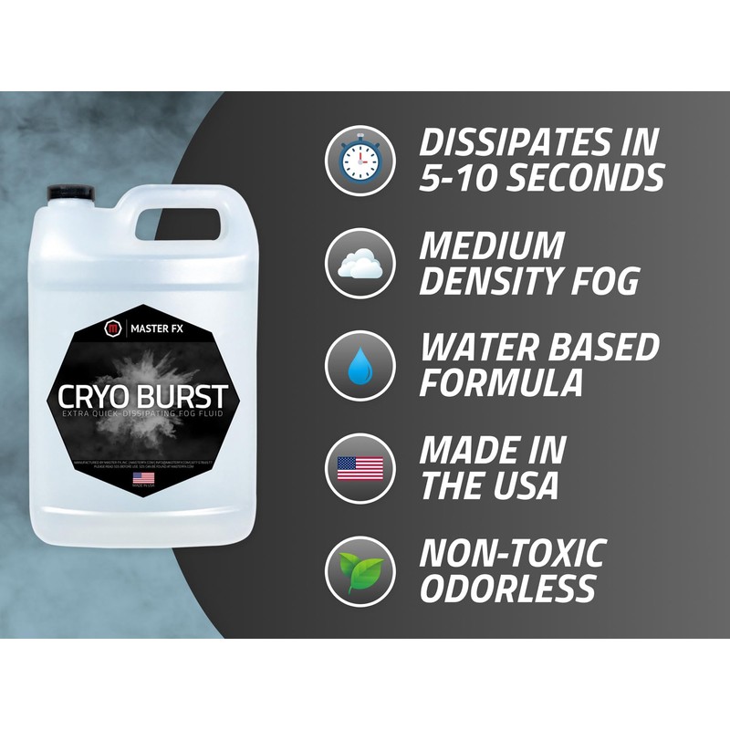 Cryo Burst - Extra Quick Dissipating Water-Based Fog Fluid -