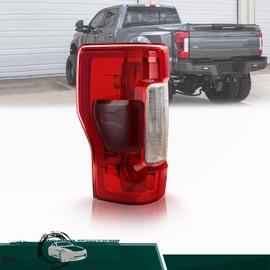 Tail Light Assembly W/Blind Spots Compatible with 2017 2018 2019 Ford F250 F350 F450 Super Duty Halogen Rear Brake Lamp, Replaces# KC3Z13405C(Left Driver Side, Without Wiring Harness and Bulbs)