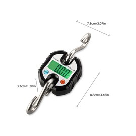 Mini Portable Electronic Crane Scale Digital Luggage Hanging Scale Fish Scale with Zero Tracking and Tare Function 150kg   Double-range Scale Digital Hanging Scale