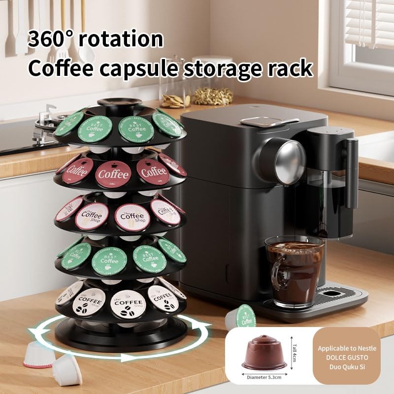 Vurlexat Coffee Pod Storage Compatible with Dolce Gusto Carousel, 360°