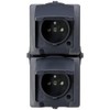 Kopp 138815008 Nautic 2-fach MSK-Steckdose Central Protective Contact Socket, Charcoal,