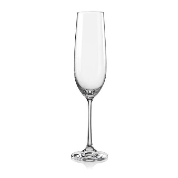 Red Vanilla Viola Fluted Champagne Glass (Set of 6), 6.5