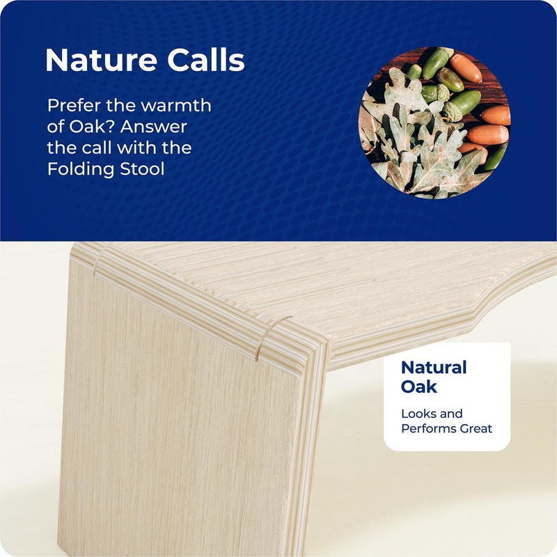 Squatty Potty Oslo Oak Folding Toilet Stool – Compact, Stylish,