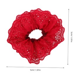 OHPHCALL Girls Women Hair Accessories Elastic Floral Lace Hair Bands Oversized Ponytail Holders for Long Thick Curly