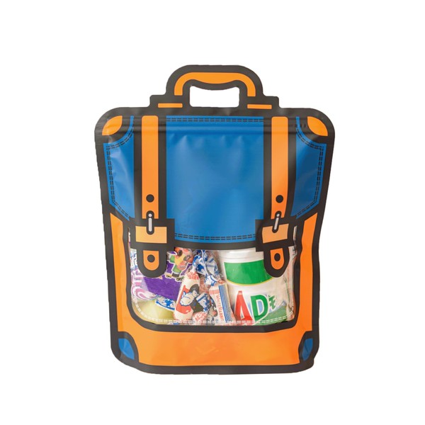 Roppolo 50 Pcs Resealable Stand Up Bule Backpack Bags, 7.5