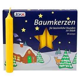 Sigro 20 Stück Baumkerzen, 13 x 105 mm, Wachs, gelb, Einheitsgröße