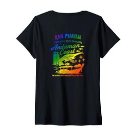 Womens Koh Phayam Dive Adventure Andaman Coast V-Neck T-Shirt