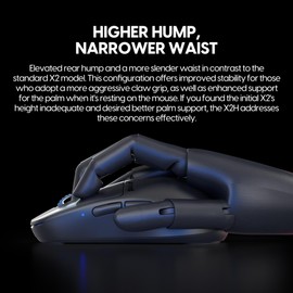 Pulsar Gaming Gears - X2H ES Wireless Gaming Mouse, Symmetrical, Optical Switch, OLED Display, Driverless, PAW3395 Sensor, 100H Battery, 4K dongle Included (Medium, Black)