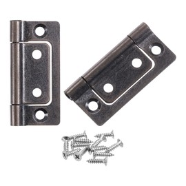 sourcing map 2Pcs 2x1 Inch Door Hinges Non-Mortise No Noise Bifold Door Hinges Plating for Cabinet Furniture Window Wardrobe with Screws, Copper Red